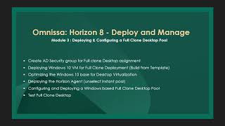 13 Module 3 Deploying & Configuring a Full Clone Desktop Pool