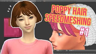 Sims 4 blender hair speed meshing  Poppy hair