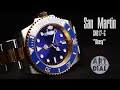 San Martin SN017G &quot;Bluesy&quot; Two-Tone Dive Watch Review - Art of the Dial