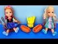 Barbecue ! Elsa and Anna toddlers - BBQ contest - Barbie - ketchup - hotdog burgers - picnic - food
