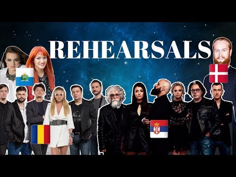 Eurovision 2018 Rehearsals - Romania, Serbia, San Marino & Denmark (Press Center)