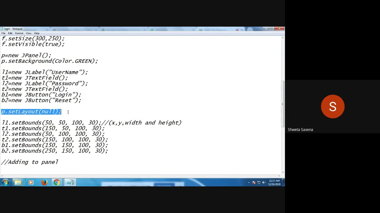 A Program to make login form using JAVA swings - YouTube