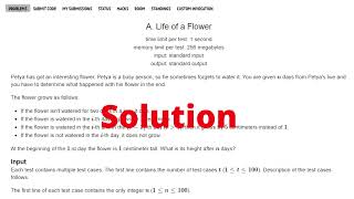 Life of a flower codeforces solution