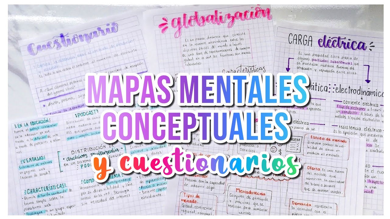 Mapas Mentales Conceptuales Y Cuestionarios Decorados Y Bonitos