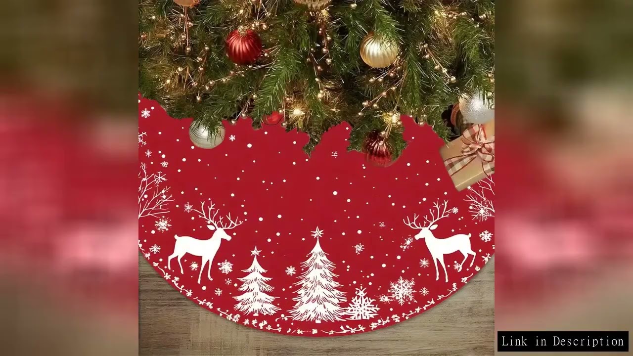VIKAMA Winter Snow Scene Christmas Tree Skirt Home Festive Party Gathering Indoor & Outdoor Atmosphe