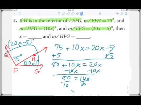 Angle Addition Postulate / Angle Bisector