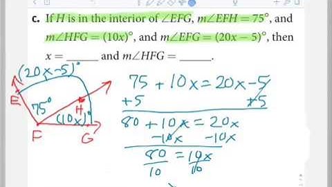 Angle Addition Postulate / Angle Bisector