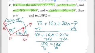 Angle Addition Postulate / Angle Bisector