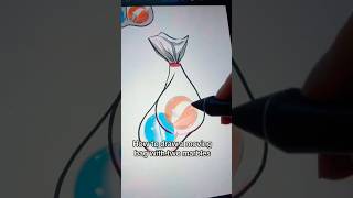 How to draw a moving bag with two marbles #tiktokvideo #art #drawing #tutorial #shorts