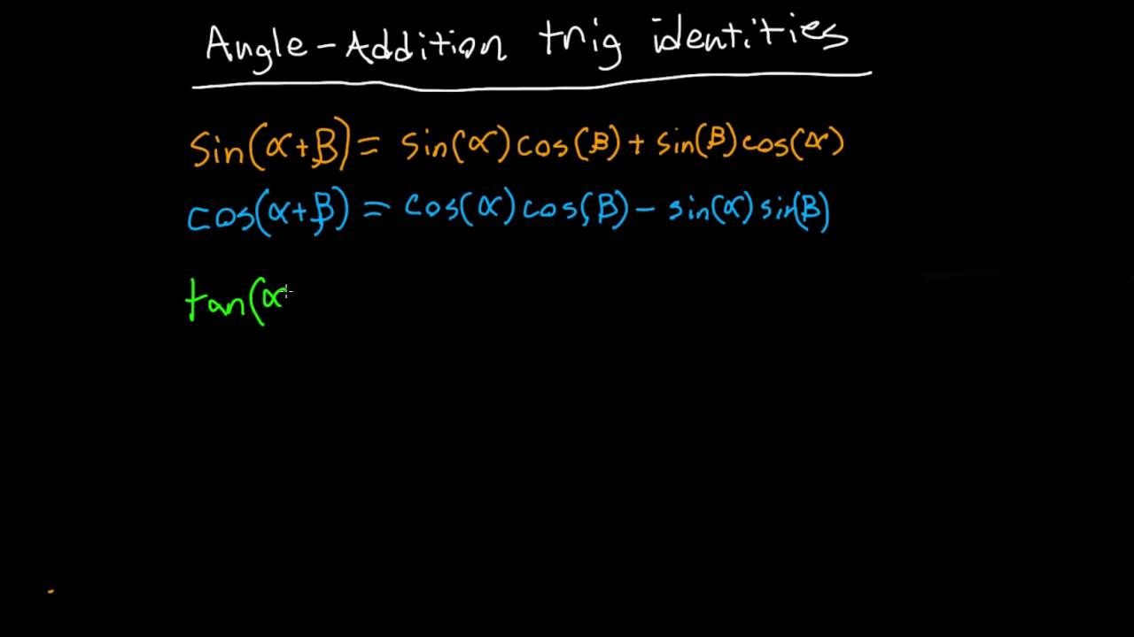 Angle Addition Trig Identities - YouTube