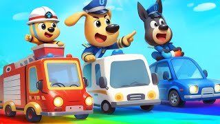 Download Lagu Pusat Mengemudi Anak-anak  | Animasi Lucu | Bermain Mobil🚗 | Kartun Anak | Kepala Polisi Labrador MP3