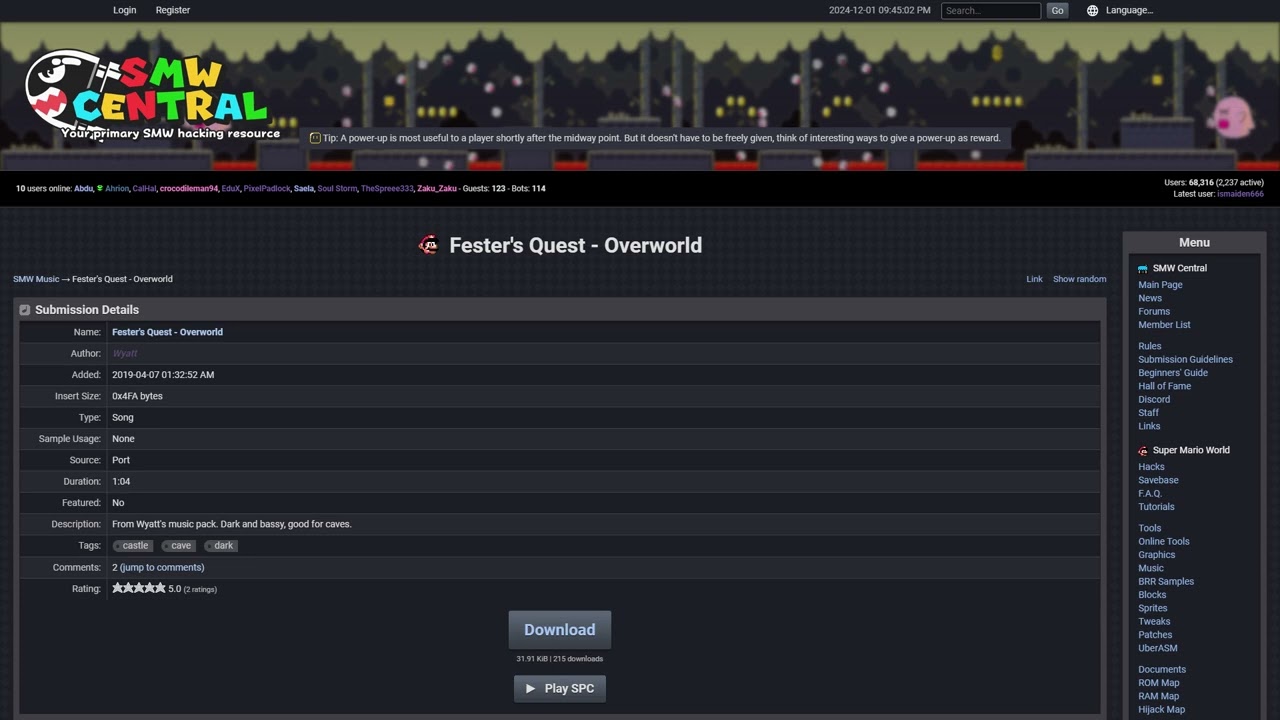SMW Custom Music: Fester's Quest - Overworld by Wyatt