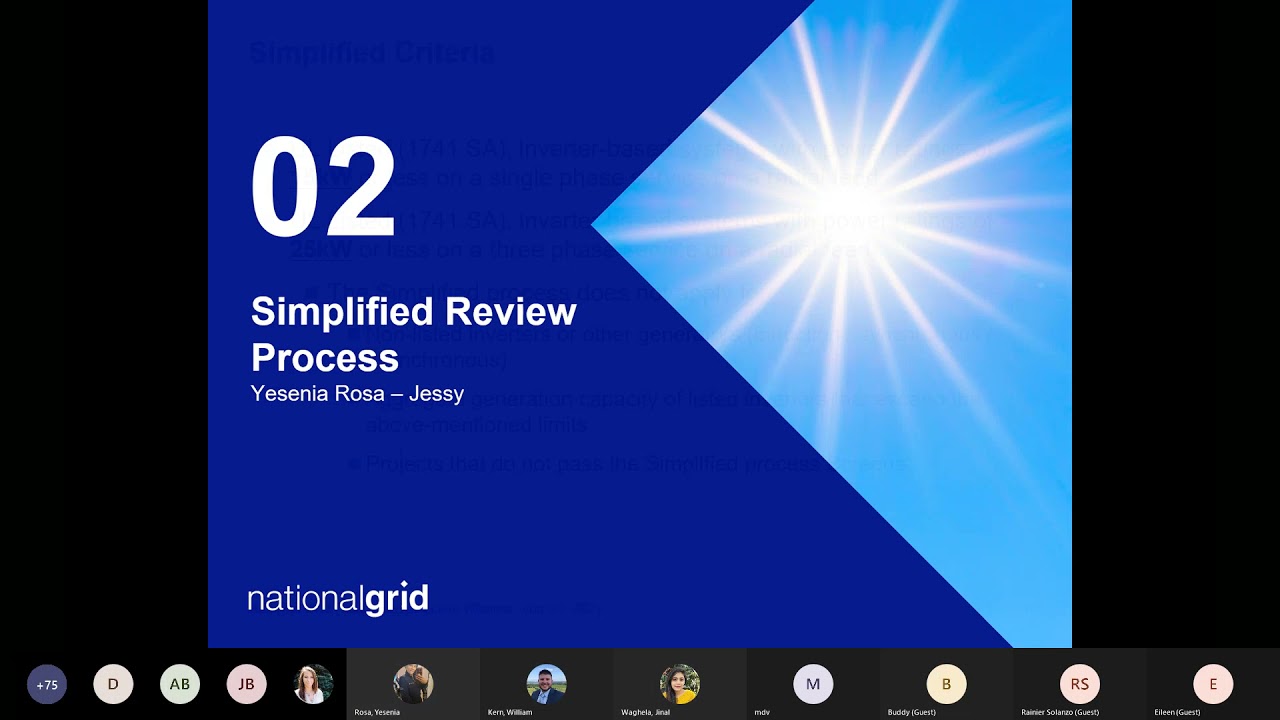 National Grid MA DG Interconnection Webinar  -  PART 1