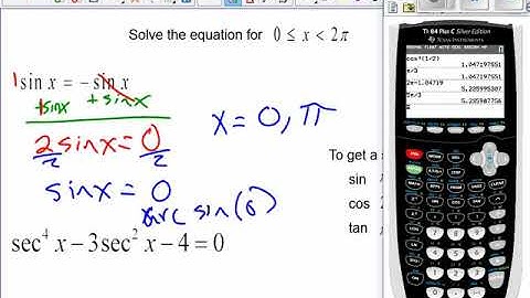 PreCalculus 5 3 Solving Trig Equations