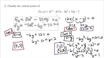 Find and classify critical points