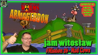🐛 Worms Armageddon ☢️ mission 26 🟥Mad Cows 🐄🐄🐄 Gameplay
