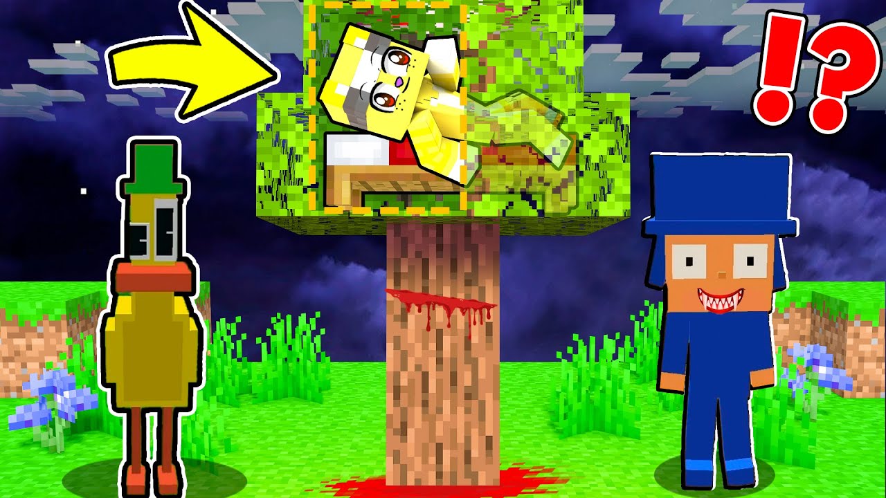 Me ESCONDO de POCOYO.EXE ATERRADOR en una BASE ÁRBOL SECRETA 🌳😂 MINECRAFT ESCONDITE NOOB