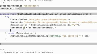 Netbeans Access Base de Datos Java Video 4 Parte 2/2