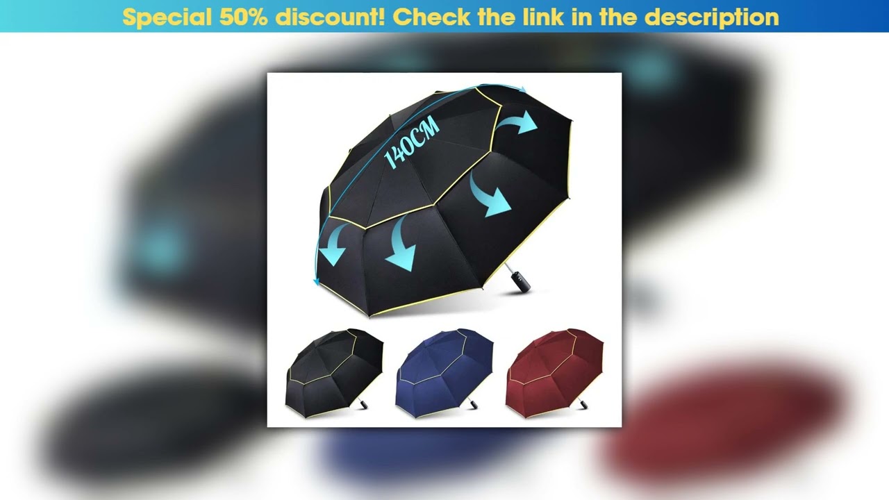 First Look 120CM Automatic Double Big Umbrella Rain Women 3Folding Wind Resistant Large Umbrella Me