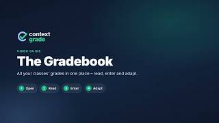 The Gradebook in Context Grade – read, enter and adapt grades