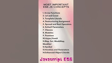 Most important ES6 JS Concepts for the interview #javascript #angular #frontend #interview