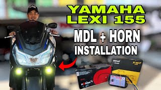 Paano MAG-INSTALL ng MINI DRIVING LIGHTS sa Yamaha Lexi 155? | MDL + HORN!