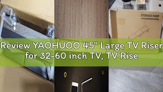 Review YAOHUOO 45' Large TV Riser for 32-60 inch TV, TV Riser Stand Shelf with Steel Legs, Tabletop