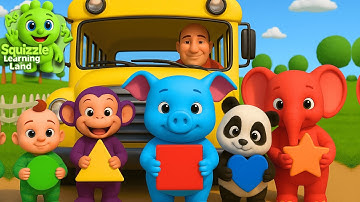 Wheels On The Bus (Learning Shapes) | kids Educational Song