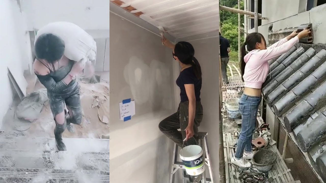 Female Construction Workers.Hardworking and tough beautiful girl YouTube