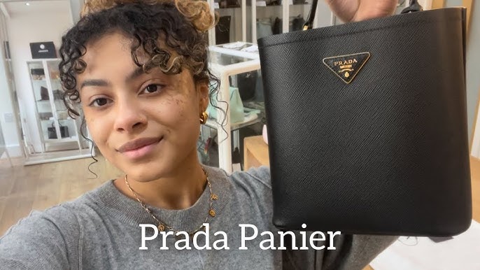 Small Prada Panier Saffiano Leather Bag 1BA217, Green, One Size