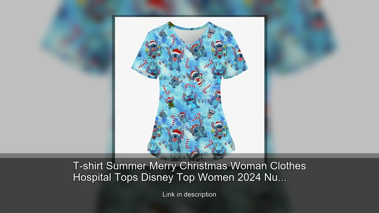 T-shirt Summer Merry Christmas Woman Clothes Hospital Tops Disney Top Women 2024 Nurse Uniform