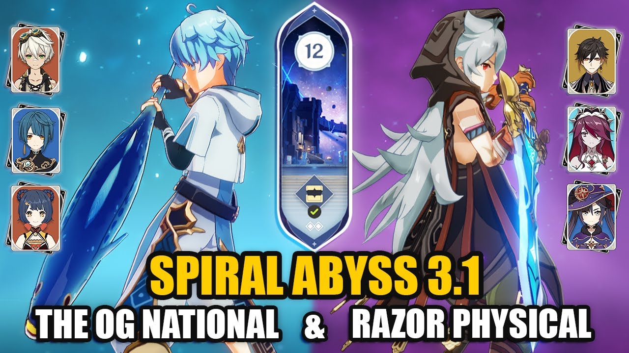 Razor Physical DPS & Chongyun OG National | Spiral Abyss 3.1 Floor 12 9 ...