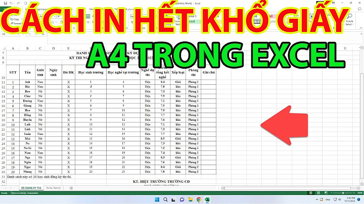 Hướng dẫn in excel vừa khổ a4