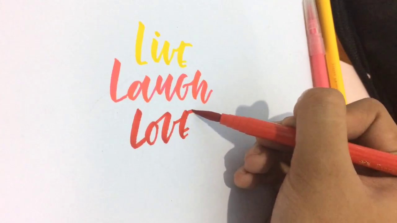 Faber Castell Brush Pen Calligraphy Sample Lesson | ArtsyLetters - YouTube