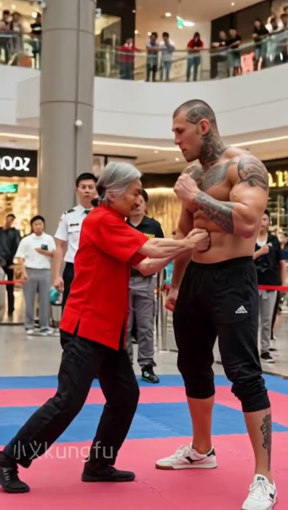Russian Hercules Look Down on Tai Chi Granny,He regretted it.#kungfu #fighting #taichi #wushufight