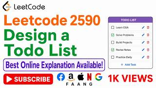 Leetcode 2590  Design a Todo List - Best Online Explanation Available!