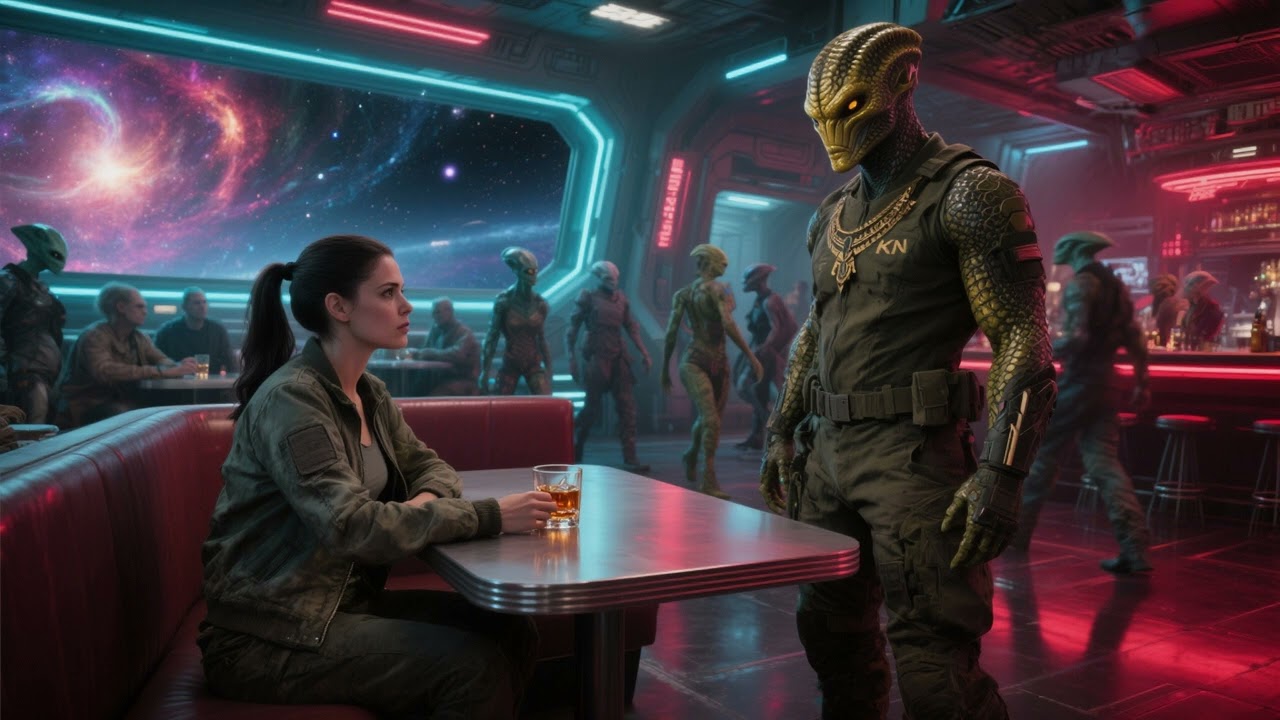 An OFF-DUTY ALIEN SOLDIER Asked The Human Veteran’s Call Sign — “THE REAPER” Silenced The Bar | HFY