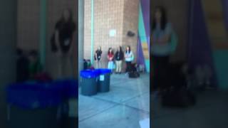 Kid fails to jump over trash can