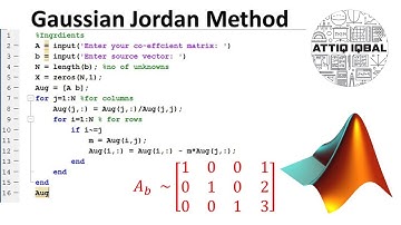 Gauss Jordan Method with MATLAB code