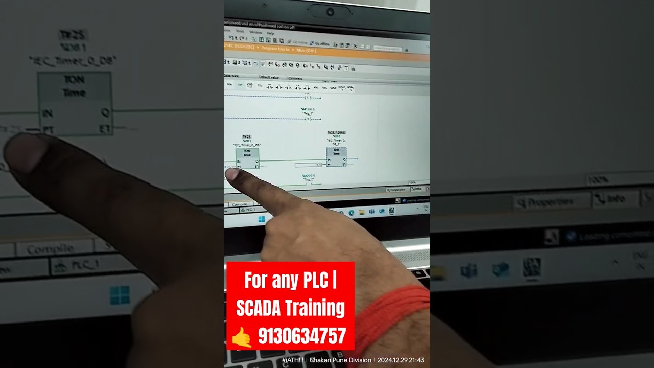 Student working on practical work on cylinder |plc programming|