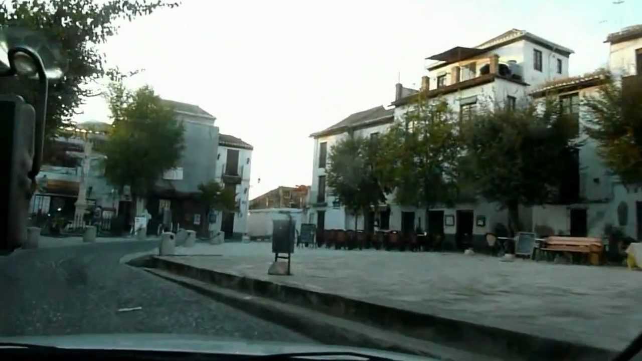 Drive Through Granada, Spain, Alhambra, Moors, Albaycin, Walls, Narrow Streets