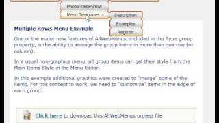Multiple Rows Menu Example