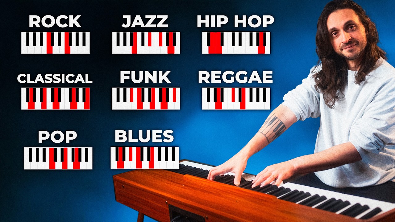 10 ритмических рисунков для 10 различных стилей (урок игры на фортепиано)