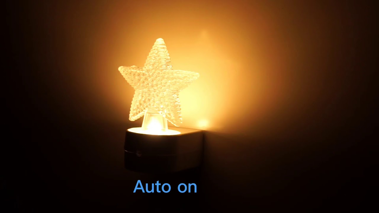 Twinkle Star Night Light PlugIntoWall FromJadens with Light Sensor & Manual Switch YouTube