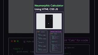 Neumorphic Calculator Cool using HTML CSS JavaScript💻😨Simple and Cool Calculator Dark/light ☠️🔥 #css
