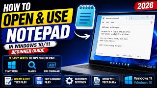 How to Open and Use Notepad in Windows 10/11 (Beginner Guide)