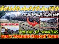 Early Morning Freight Train Passing Wazirabad Railway Station | Powerful Cargo Movement