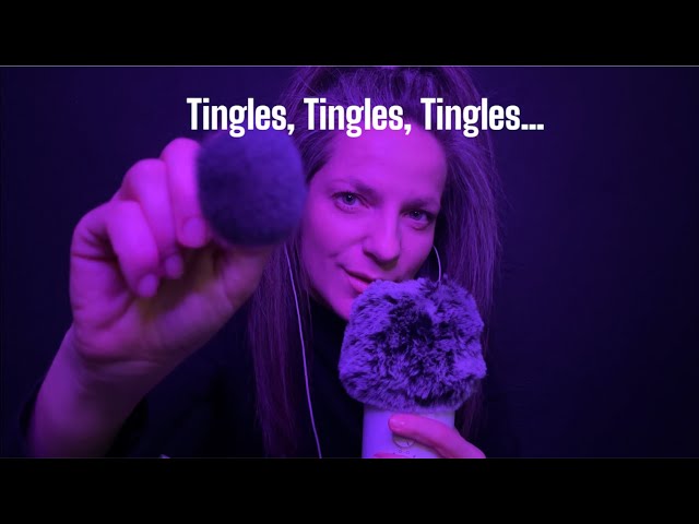 ASMR | Tingly Mouth Sounds (Foam Cover + Fluffy) Hand Movements & Brushing
