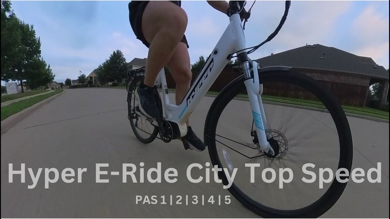 Hyper E-Ride City Mid Drive Top Speed Test PAS 1-5/Level1-5