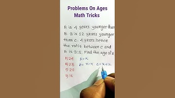 Problem on Ages Trick In Hindi| Age Problem Shortcut | Math Trick | #shorts